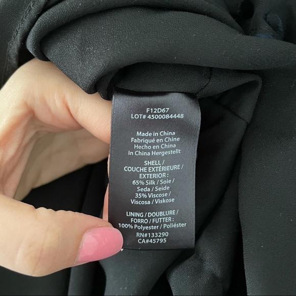 NWT Rachel Zoe Silk Tie Front Polka Dot Button Down Dress - Picture 12 of 12